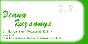 diana ruzsonyi business card