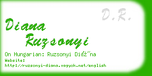 diana ruzsonyi business card